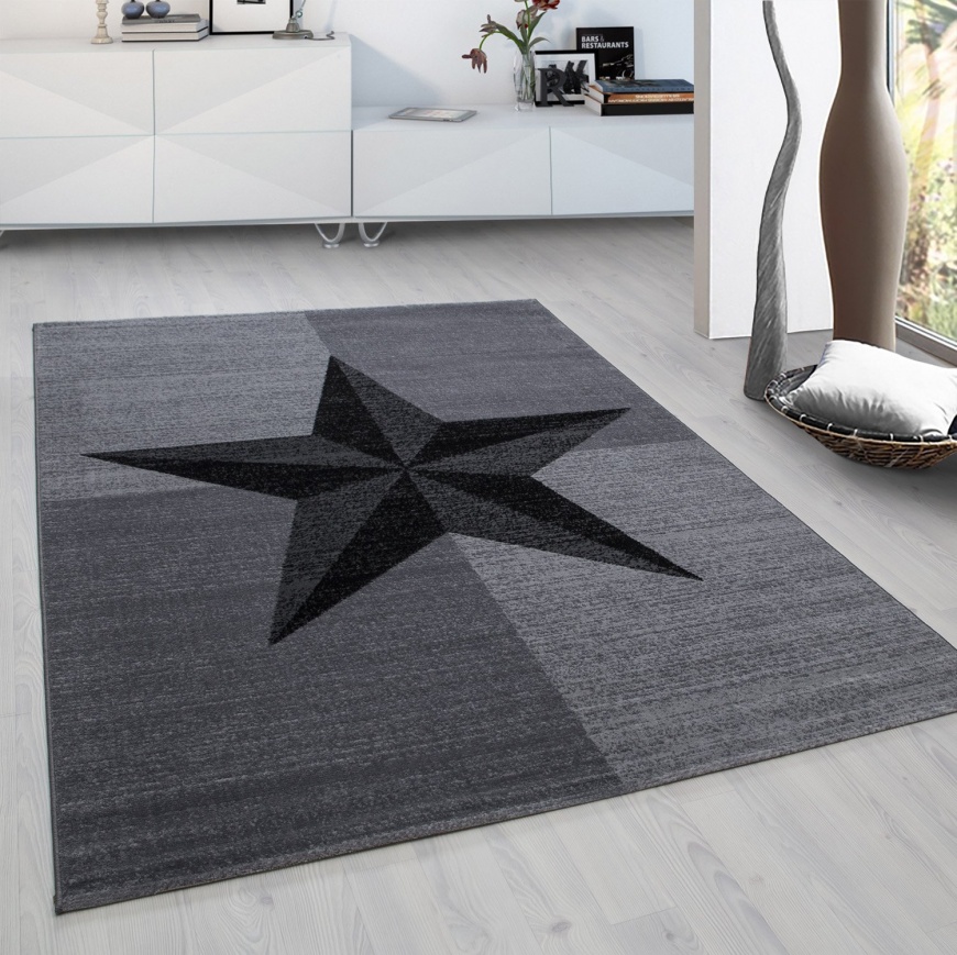 Cara Star Modern Grey Rug